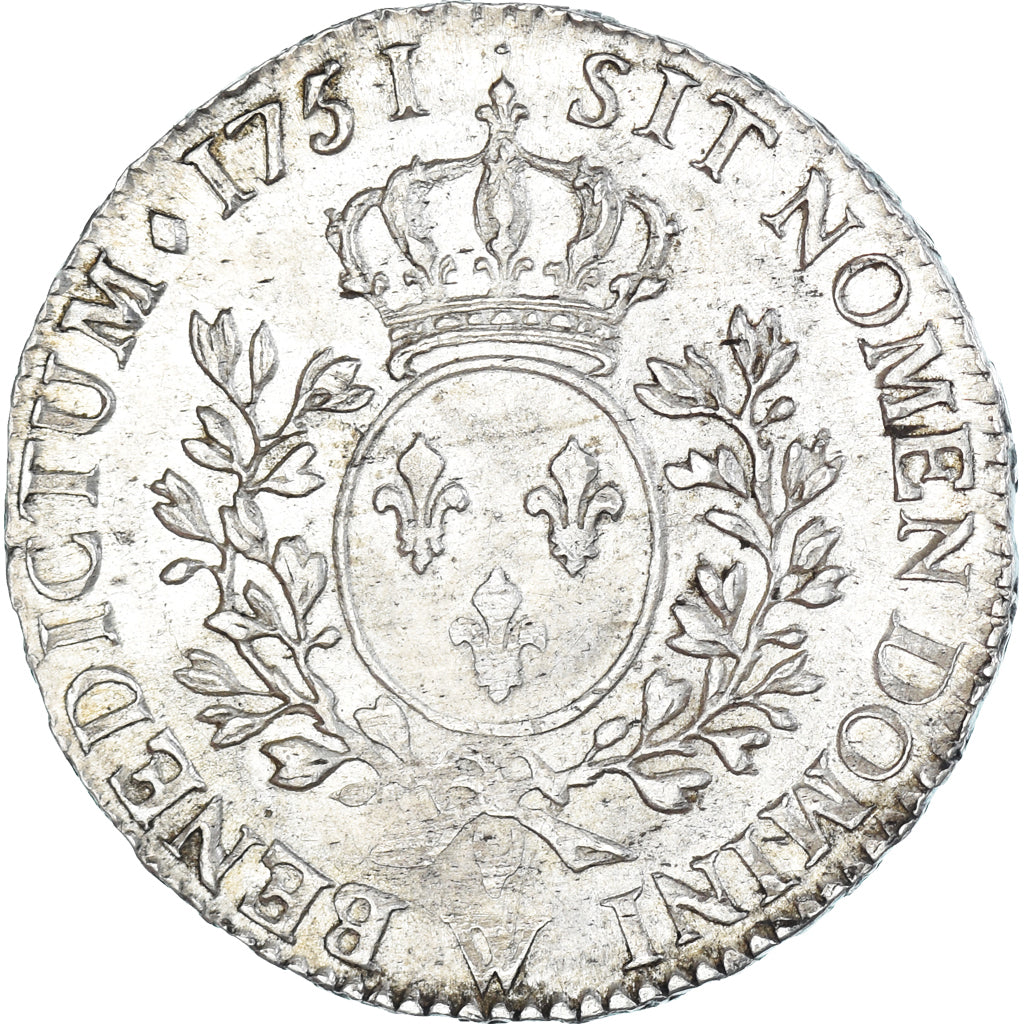 Moneta, Francia, Louis XV, 1/2 Écu au bandeau, 1751, Lille, BB, Argento