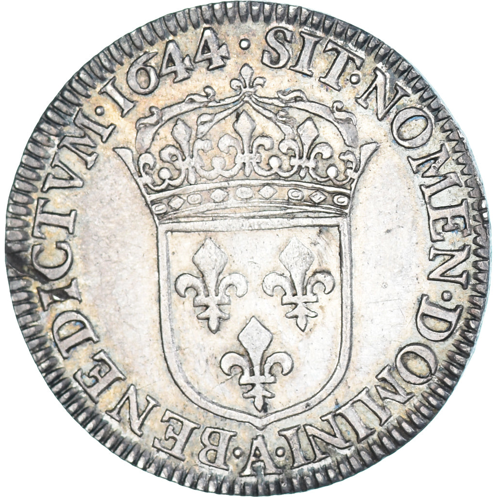 Coin, France, Louis XIV, 1/4 Écu à la mèche courte, 1644, Paris, EF(40-45)