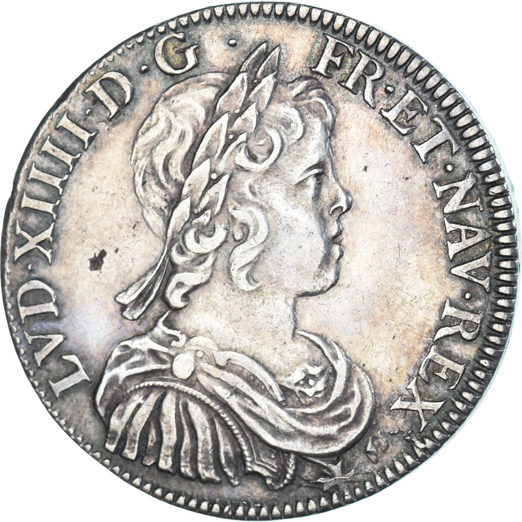 Coin, France, Louis XIV, 1/2 Écu à la mèche courte, 1644, Paris, EF(40-45)