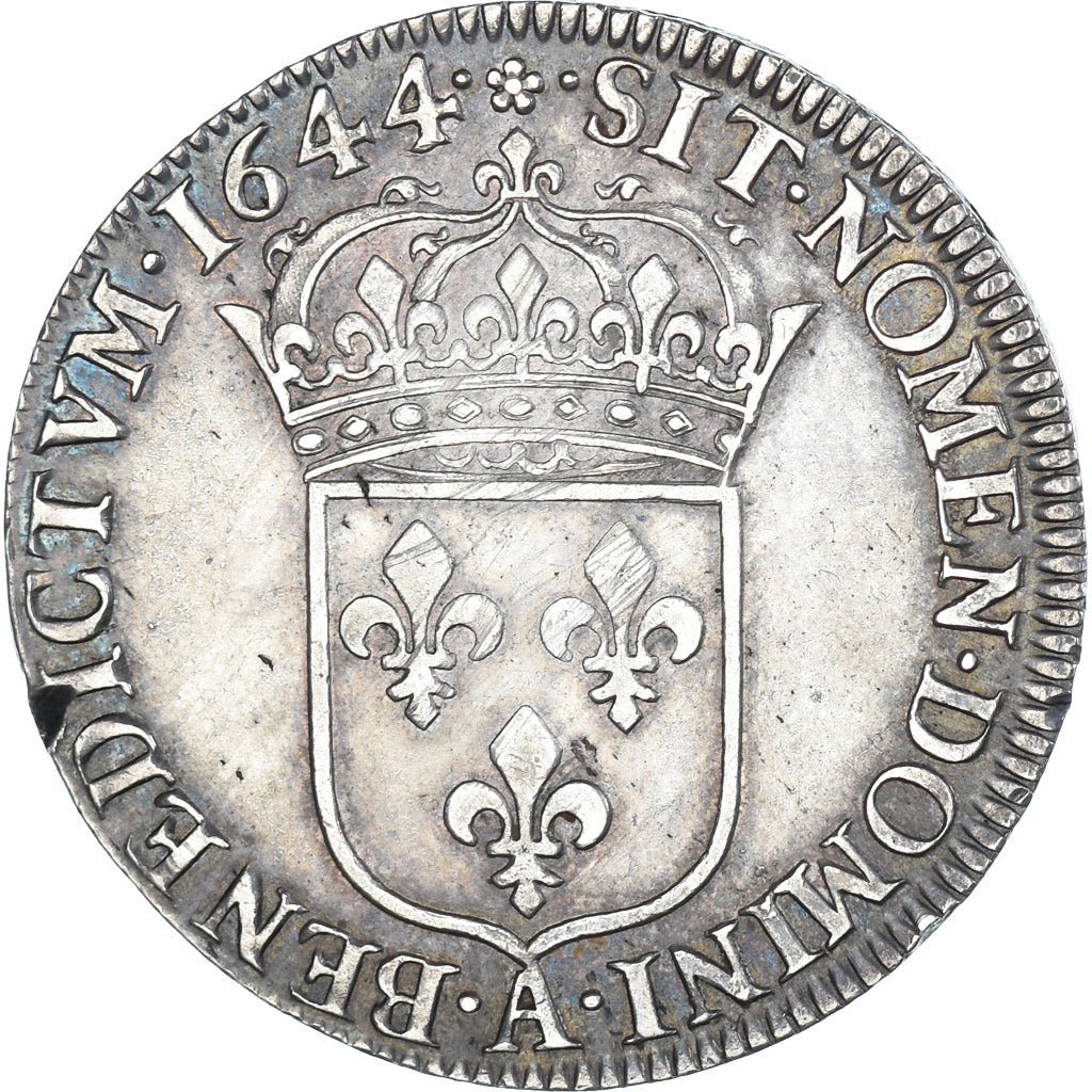 Coin, France, Louis XIV, 1/2 Écu à la mèche courte, 1644, Paris, EF(40-45)