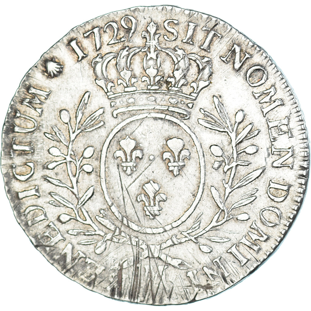 Munten, Frankrijk, Louis XV, 1/2 Ecu aux branches d'olivier, 1729, Toulouse