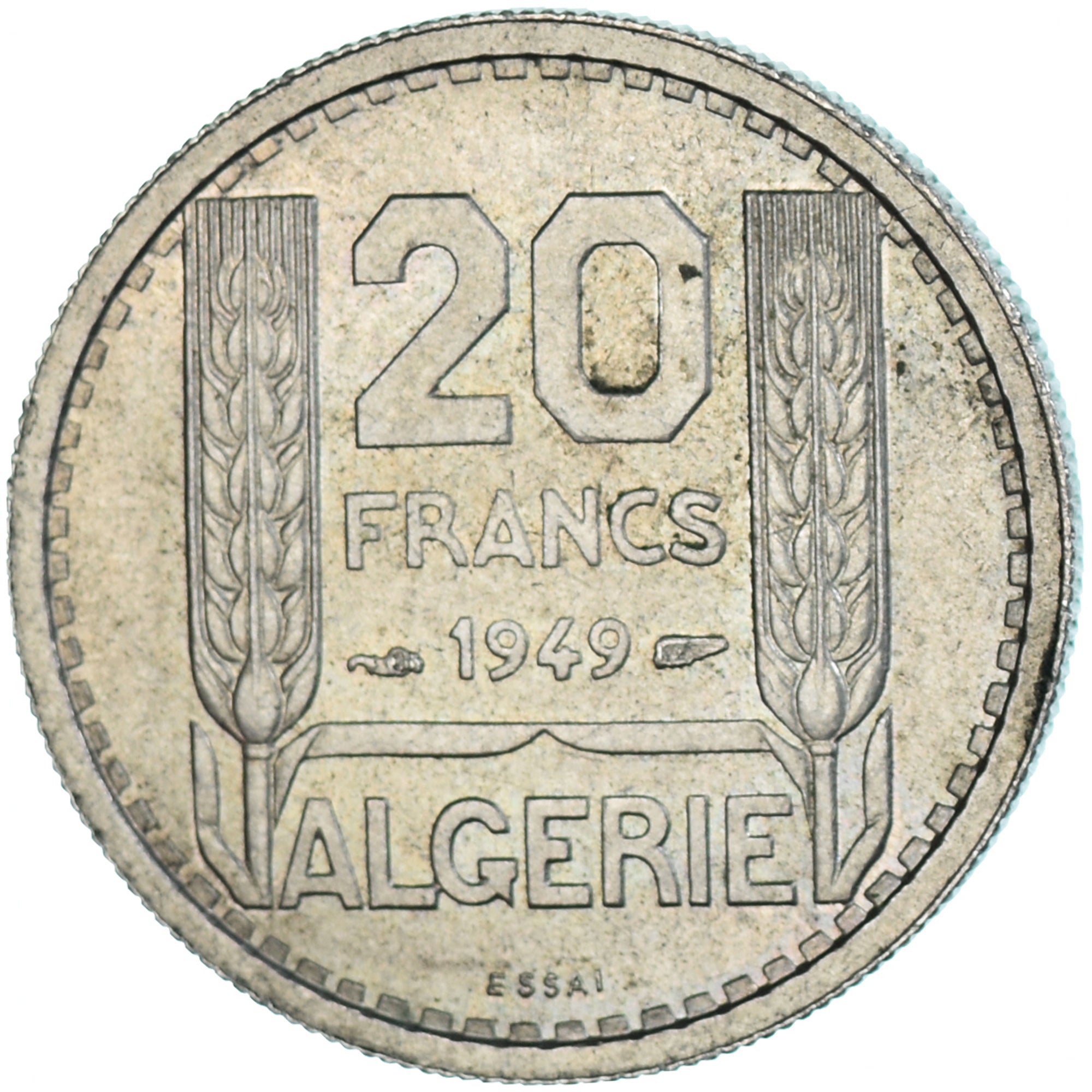 Coin, Algeria, 20 Francs, 1949, Paris, ESSAI, AU(55-58), Copper-nickel, KM:E1