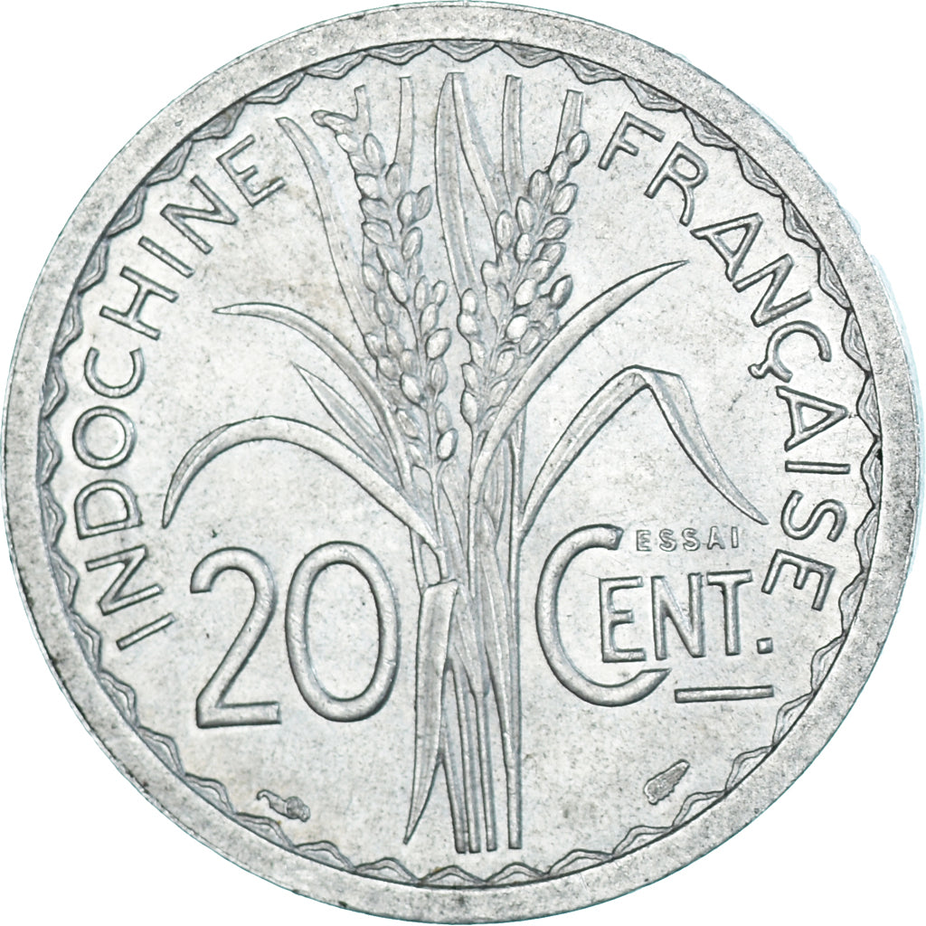 Moneda, INDOCHINA FRANCESA, 20 Cents, 1945, Paris, ESSAI, EBC, Aluminio, KM:E39