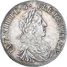 Monnaie, France, Louis XIV, 1/2 Écu au buste juvénile, 1667, Bayonne, TB+