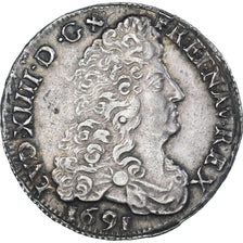 Moneta, Francja, Louis XIV, 1/2 Écu aux huit L, 1691, Montpellier, EF(40-45)