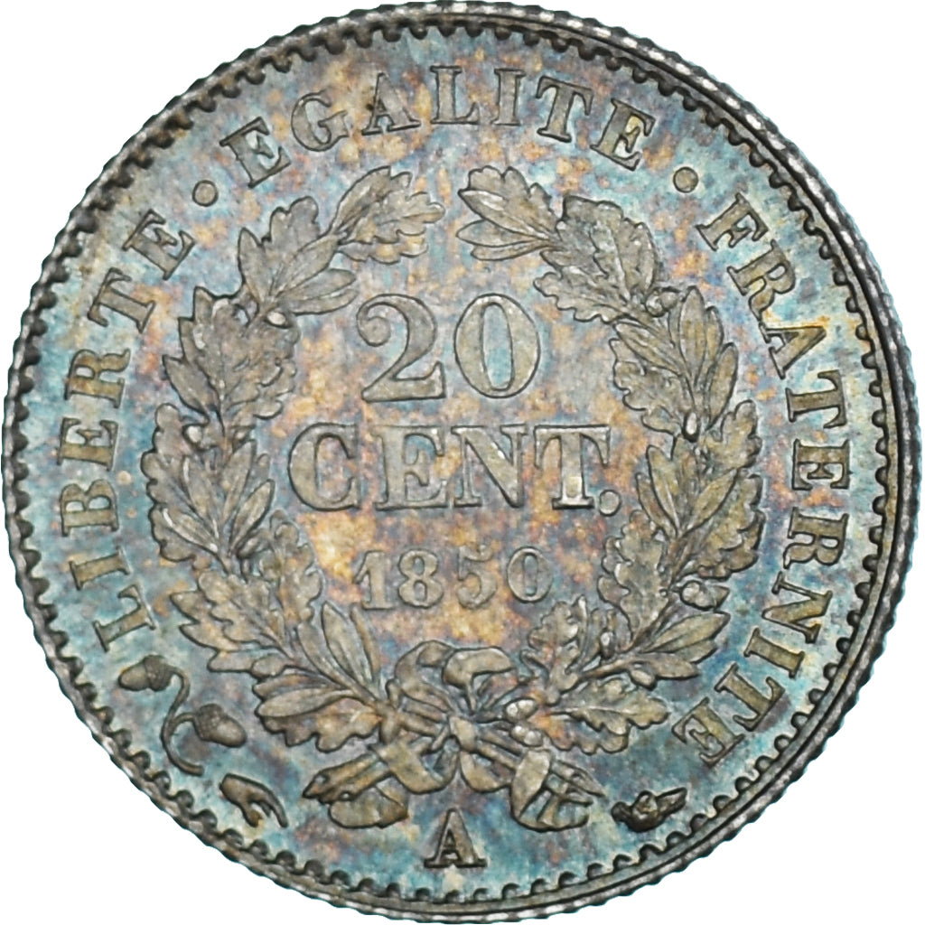 Moneda, Francia, Cérès, 20 Centimes, 1850, Paris, EBC, Plata, Gadoury:303