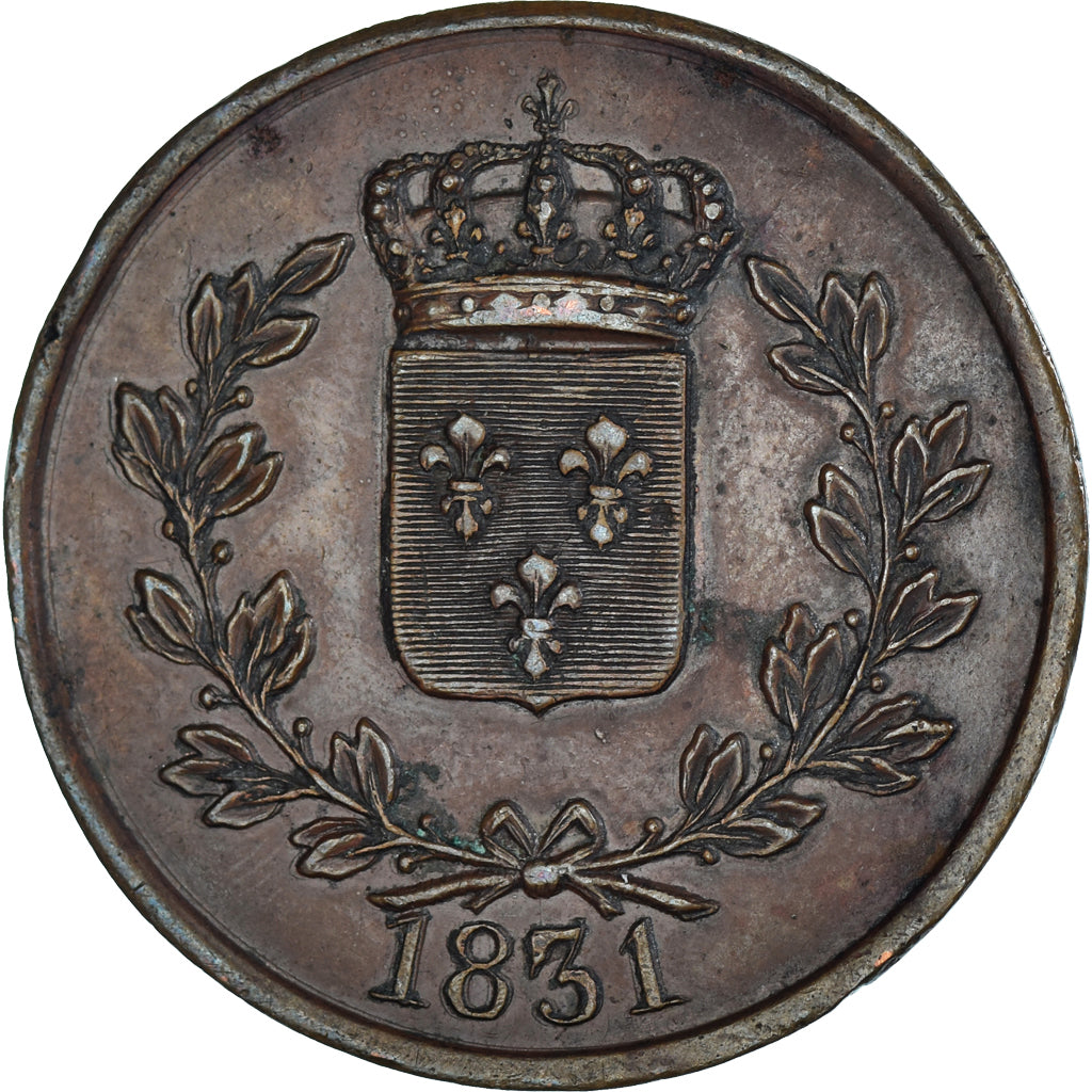 Coin, France, Henri V, Module 5 francs, 1831, Lyon, AU(50-53), Bronze
