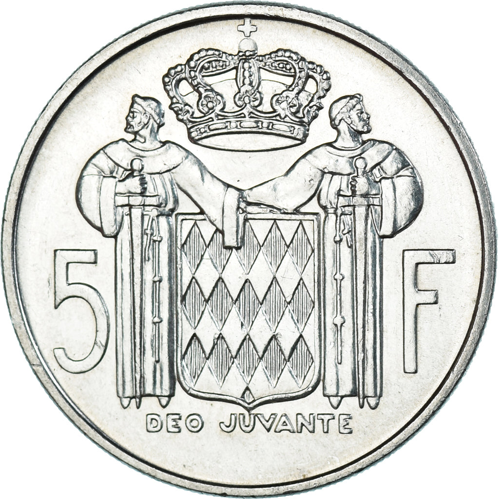 Coin, Monaco, Rainier III, 5 Francs, 1966, Monaco, MS(60-62), Silver