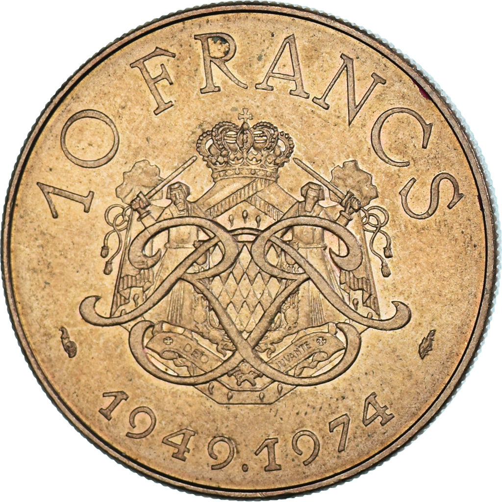 Monnaie, Monaco, Rainier III, 10 Francs, 1974, Monaco, SUP