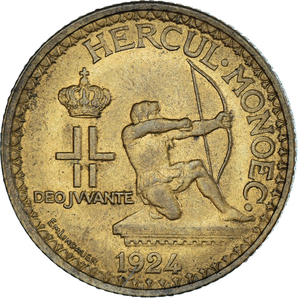 Monnaie, Monaco, Louis II, 2 Francs, 1924, Poissy, TTB+, Cupro-Aluminium