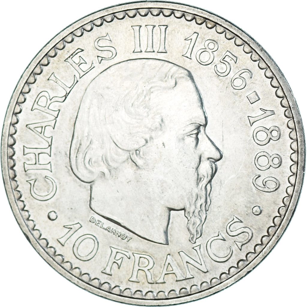 Münze, Monaco, Rainier III, Charles III, 10 Francs, 1966, VZ, Silber