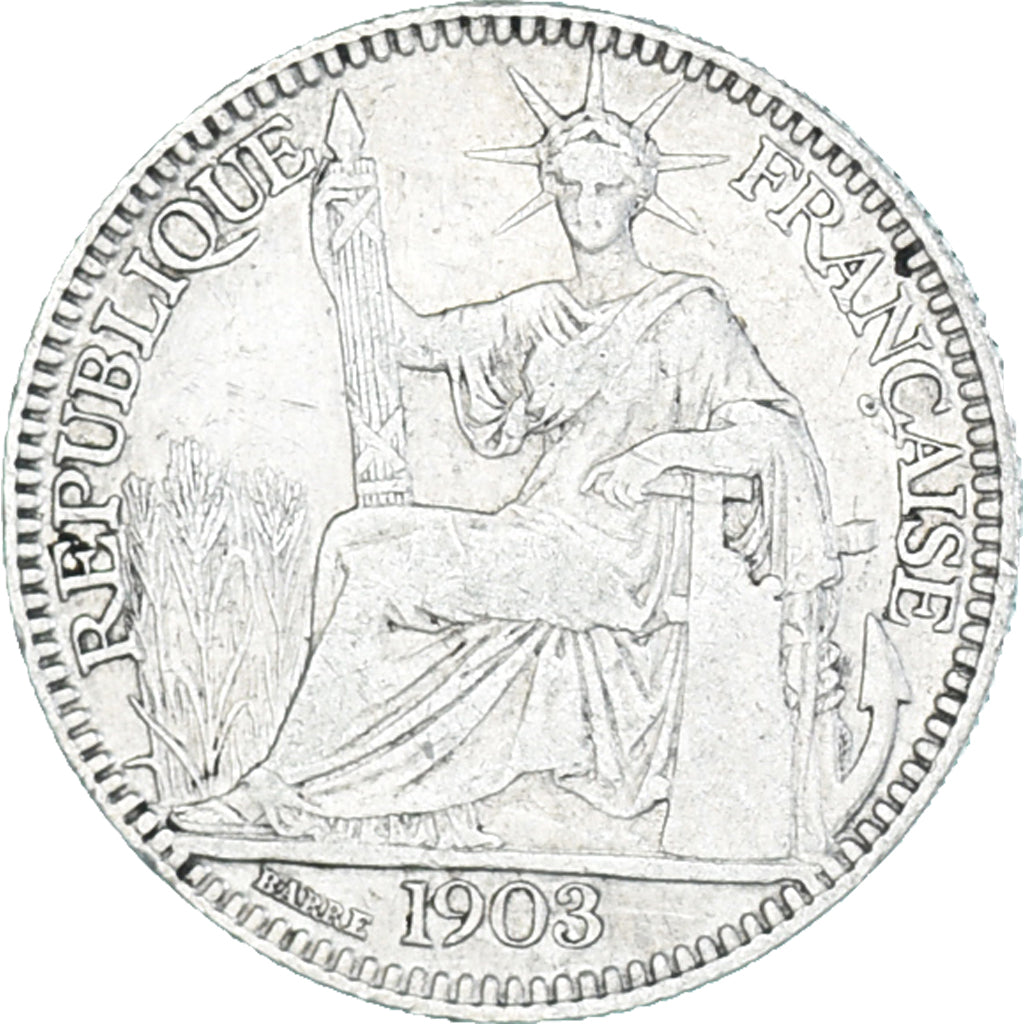 Coin, FRENCH INDO-CHINA, 10 Cents, 1903, Paris, EF(40-45), Silver, KM:9
