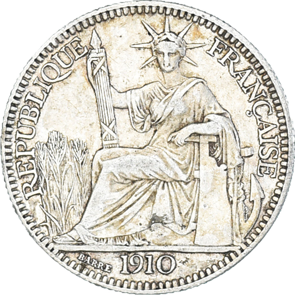 Coin, FRENCH INDO-CHINA, 10 Cents, 1910, Paris, EF(40-45), Silver, KM:9