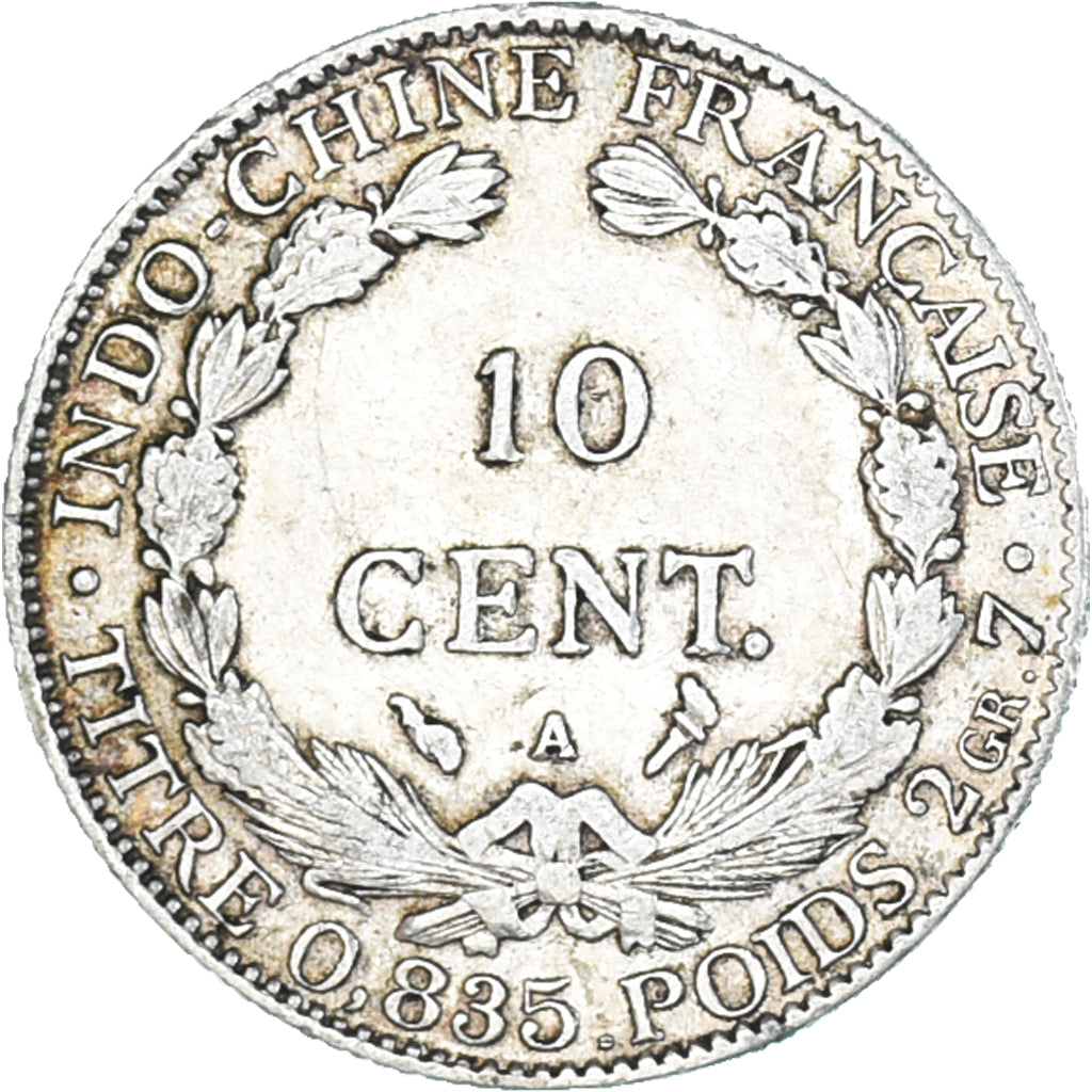 Coin, FRENCH INDO-CHINA, 10 Cents, 1910, Paris, EF(40-45), Silver, KM:9
