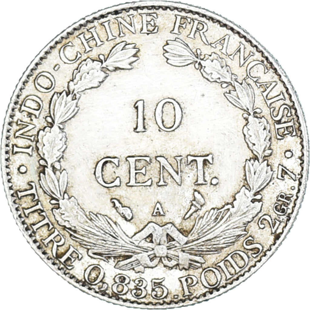 Coin, FRENCH INDO-CHINA, 10 Cents, 1913, Paris, AU(50-53), Silver, KM:9