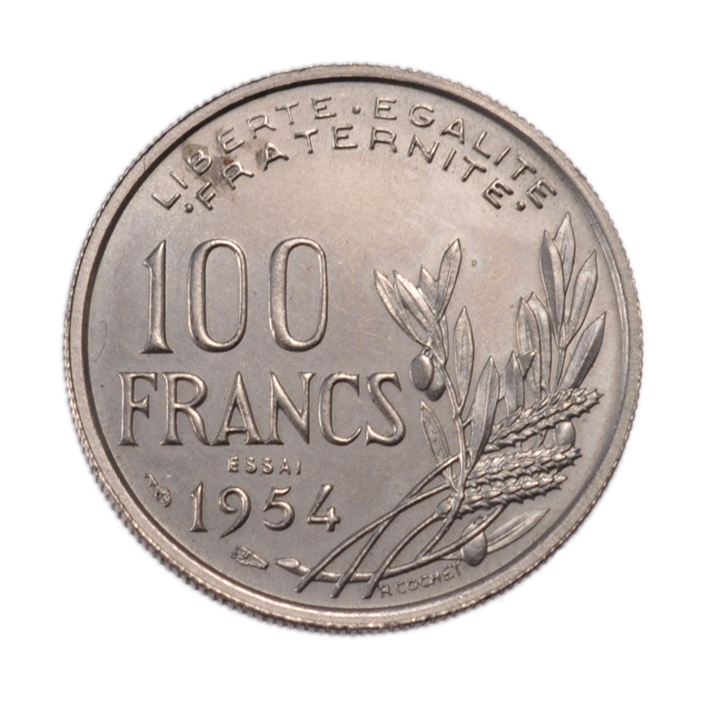 FRANCE, 100 Francs, 1954, MS(65-70), Cupro-nickel, Gadoury #897, 6.00