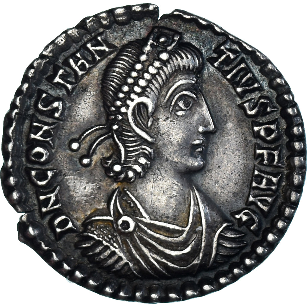 Coin, Constantius II, Siliqua, 355-361, Siscia, AU(55-58), Silver, RIC:360