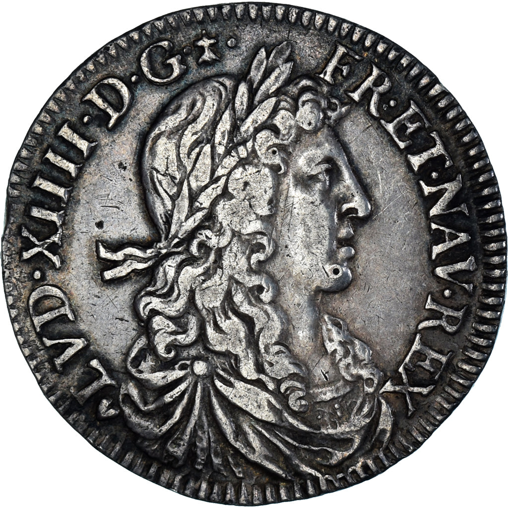 Monnaie, France, Louis XIV, 1/4 Écu buste juvénile, 1/4 Ecu, 1659, Nantes