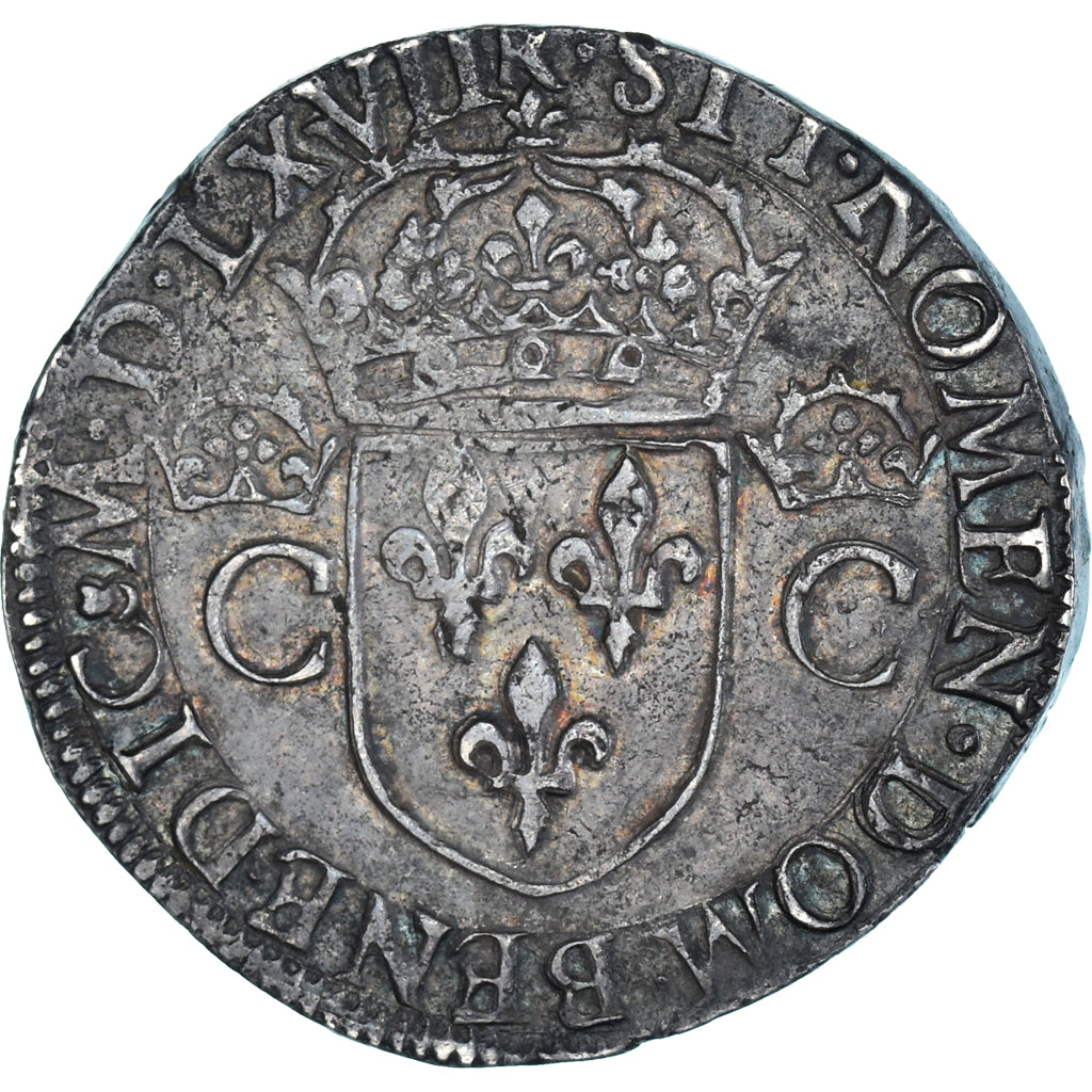 Monnaie, France, Charles IX, Teston, 1567, Toulouse, 2nd type, TTB+, Argent