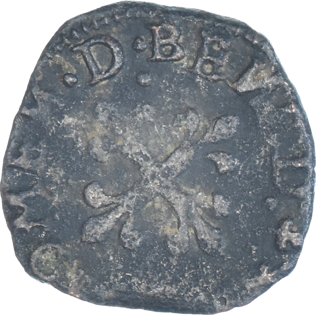 Moneta, STATI ITALIANI, Delfino Tizzone, Liard au H couronné, n.d. (1584-1587)