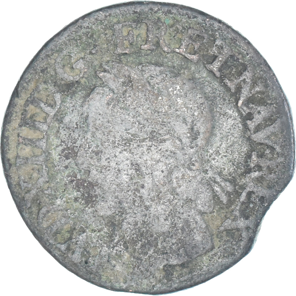 Moneta, Francia, Louis XIII, Double tournois de Warin, 1642, Paris, B+, Rame