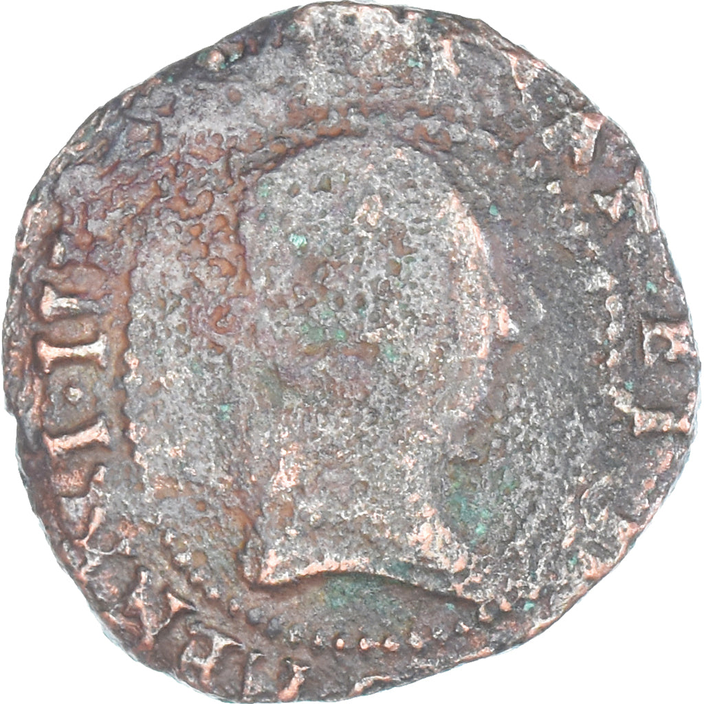 Moneta, Francia, Henri III, Double Tournois, 1580, Uncertain Mint, B, Rame