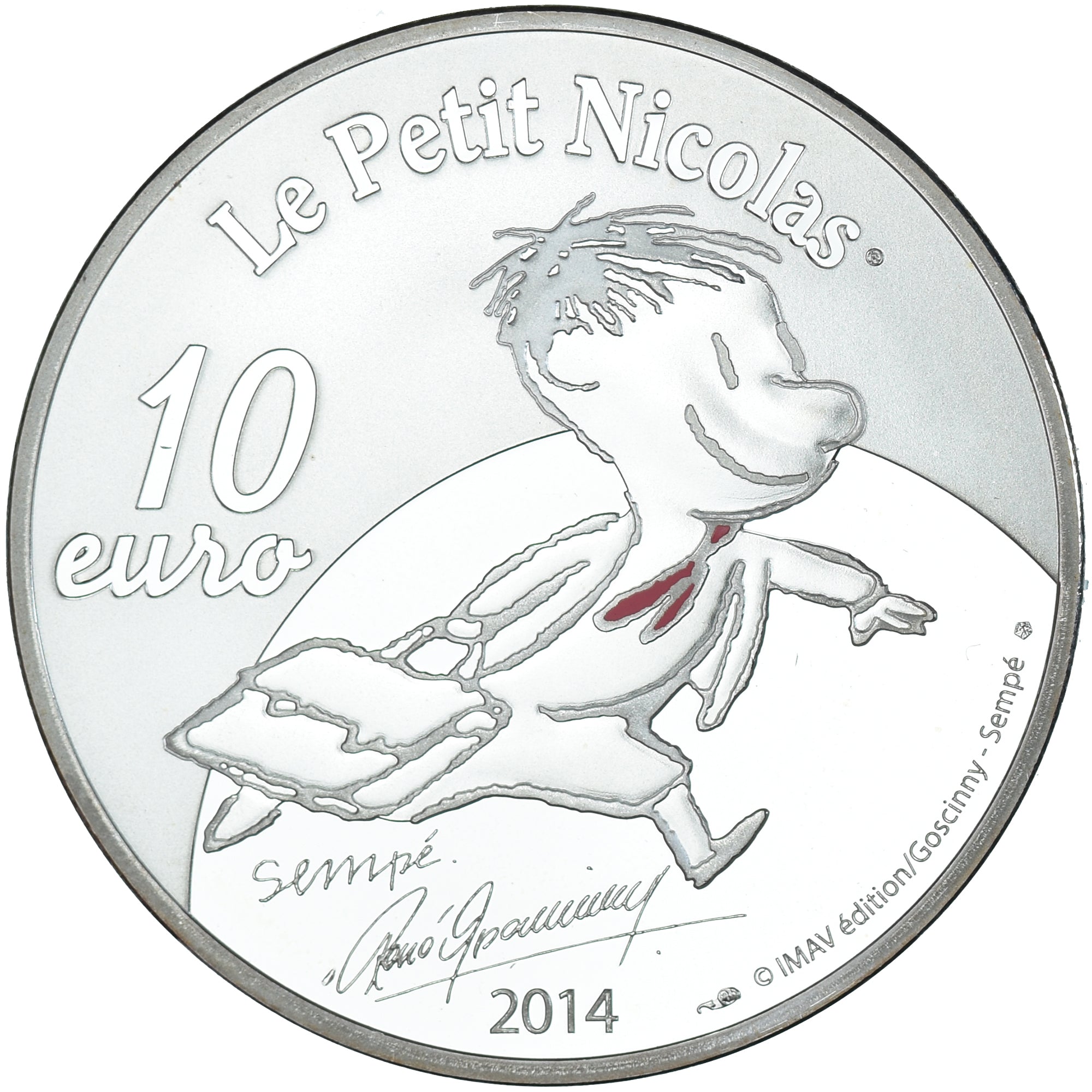 France, 10 Euro, La Rentrée du Petit Nicolas, 2014, Paris, MS(63), Silver