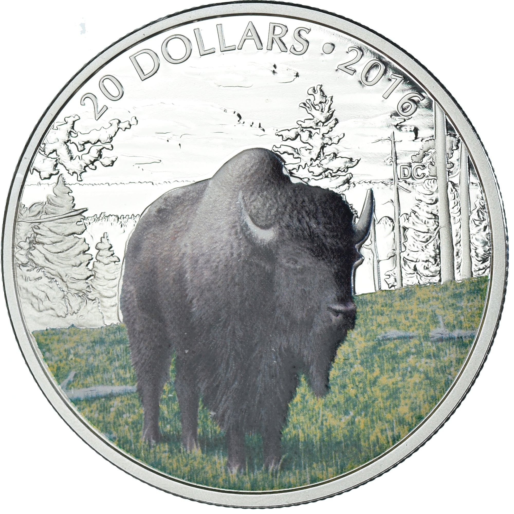 Moneta, Canada, Bison, 20 Dollars, 2016, FDC, Argento