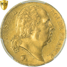 Moneda, Francia, Louis XVIII, 20 Francs, 1819, Paris, PCGS, MS62, EBC+, Oro