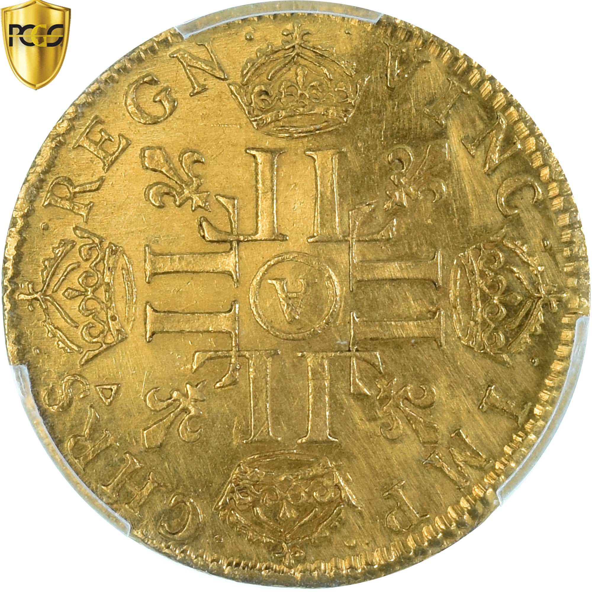 Coin, France, Louis XIV, Louis d'or à la mèche longue, 1649, Paris, Bent flan