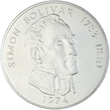 Moneda, Panamá, 20 Balboas, 1974, U.S. Mint, Simon Bolivar, EBC+, Plata, KM:31