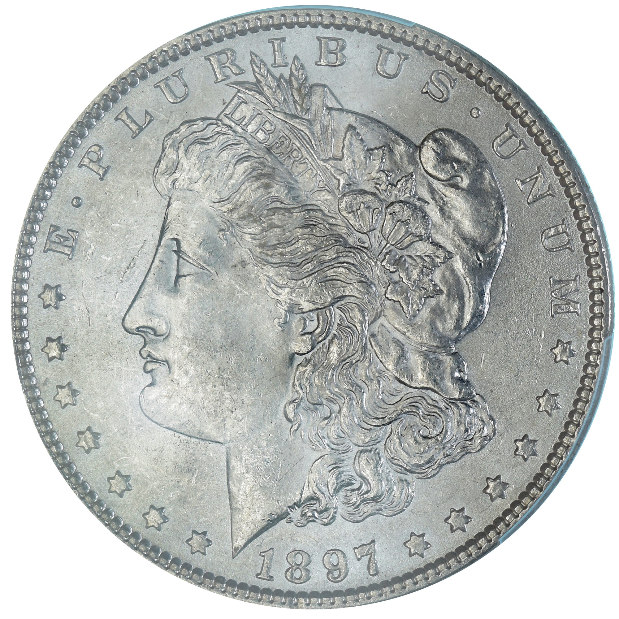 Coin, United States, Morgan dollar, 1897, U.S. Mint, Philadelphia, PCGS, MS62