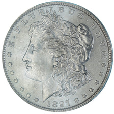 Coin, United States, Morgan dollar, 1897, U.S. Mint, Philadelphia, PCGS, MS62