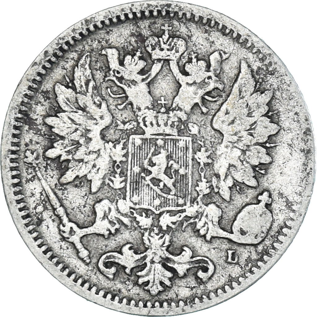 Munten, Finland, Alexander III, 25 Penniä, 1889, Helsinki, ZG+, Zilver, KM:6.2