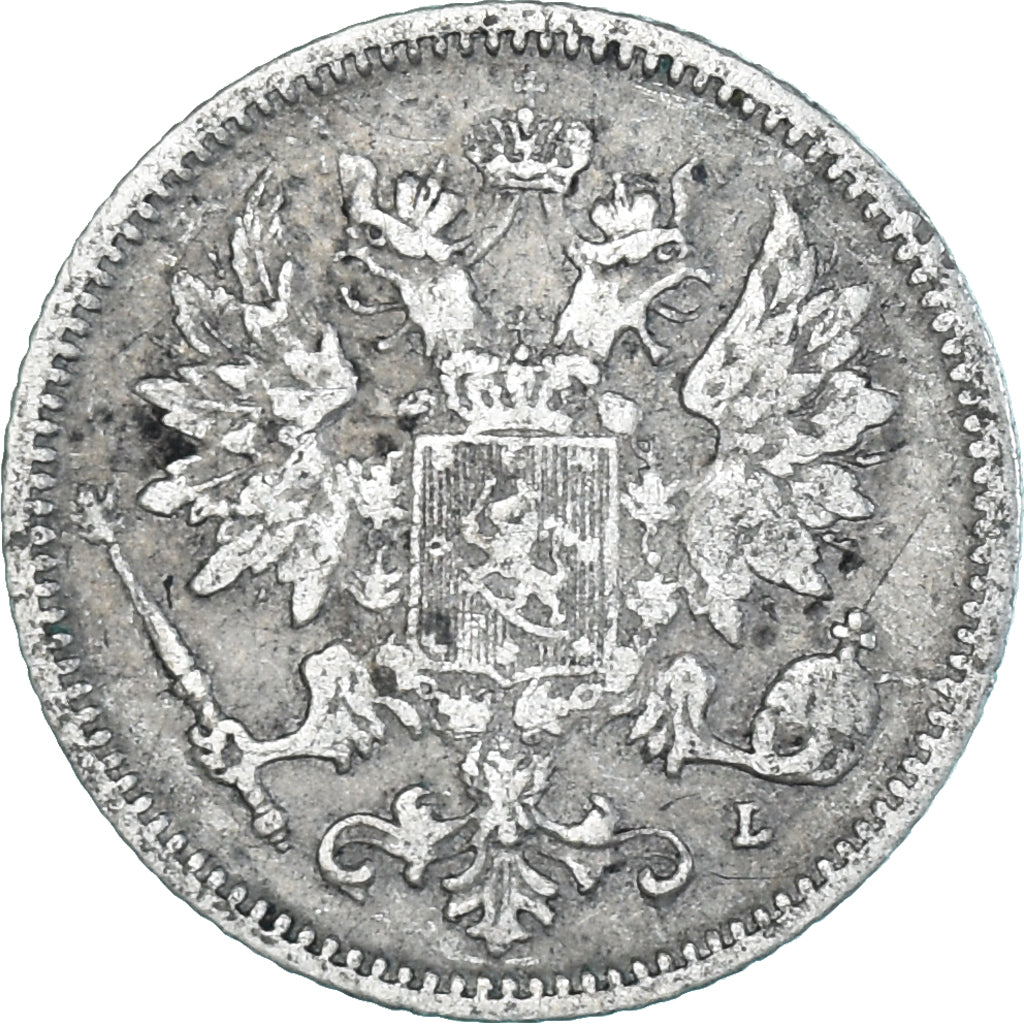 Coin, Finland, Nicholas II, 25 Penniä, 1897, Helsinki, VF(20-25), Silver