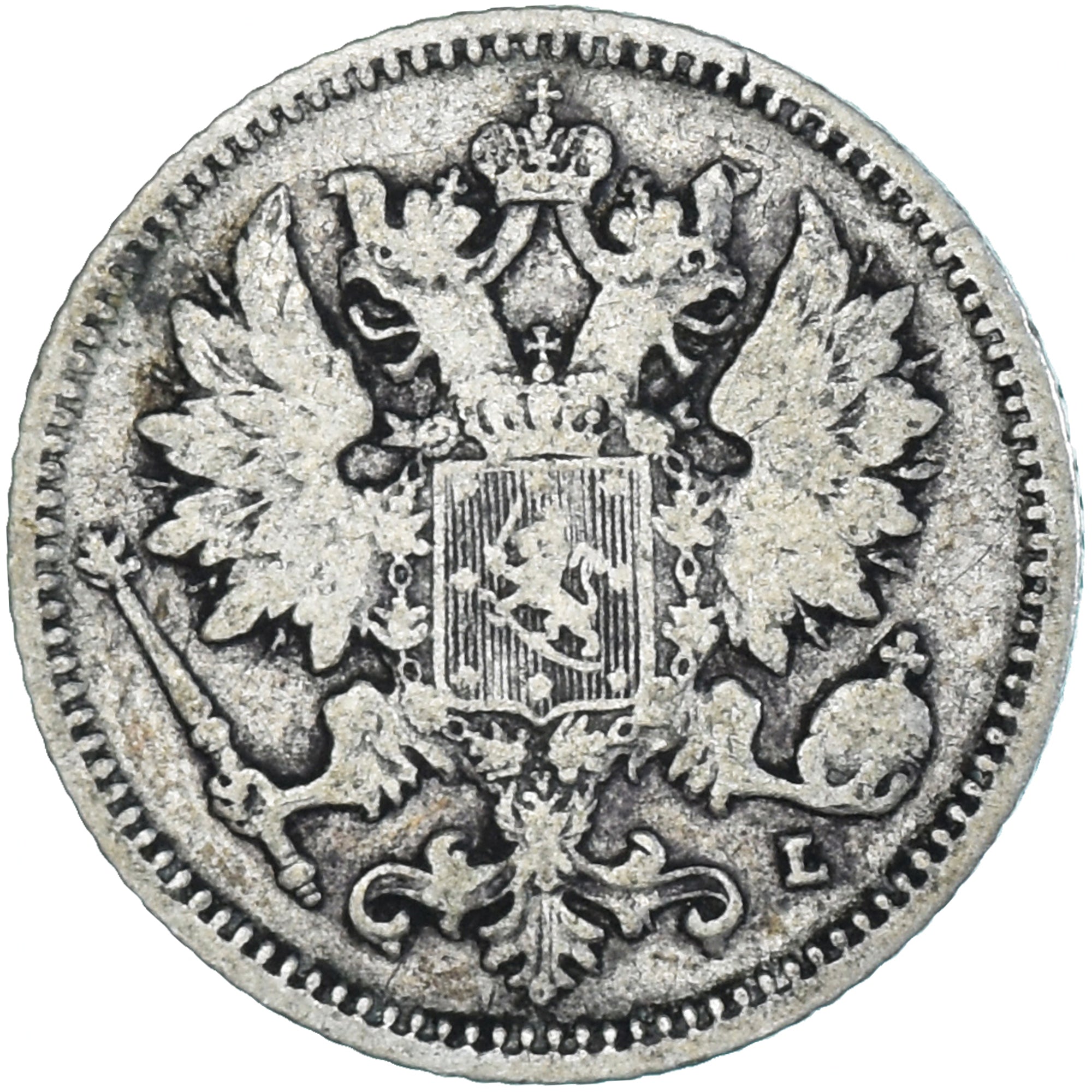 Moneda, Finlandia, Nicholas II, 25 Penniä, 1897, Helsinki, BC+, Plata, KM:6.2