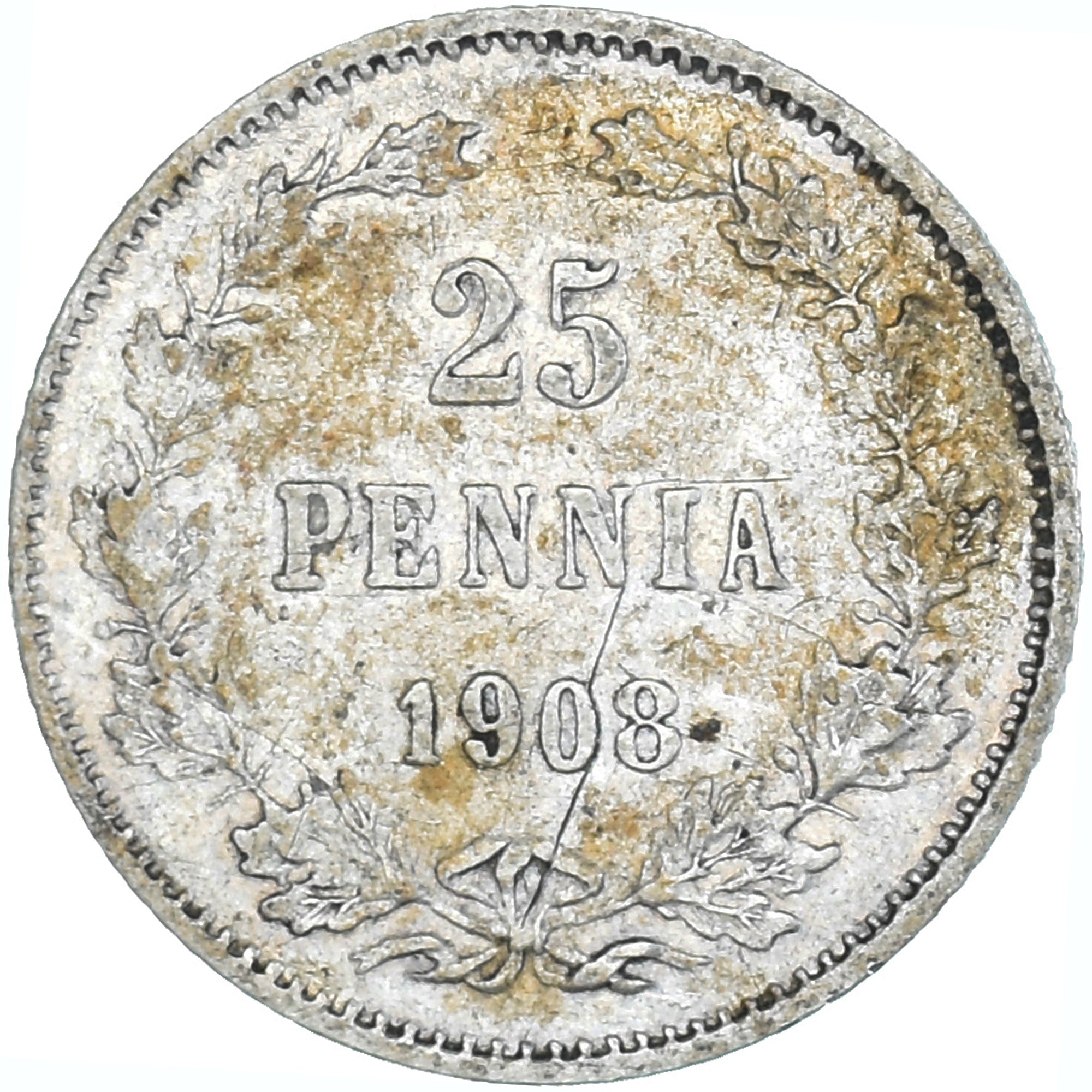 Münze, Finnland, Nicholas II, 25 Penniä, 1908, Helsinki, SS, Silber, KM:6.2