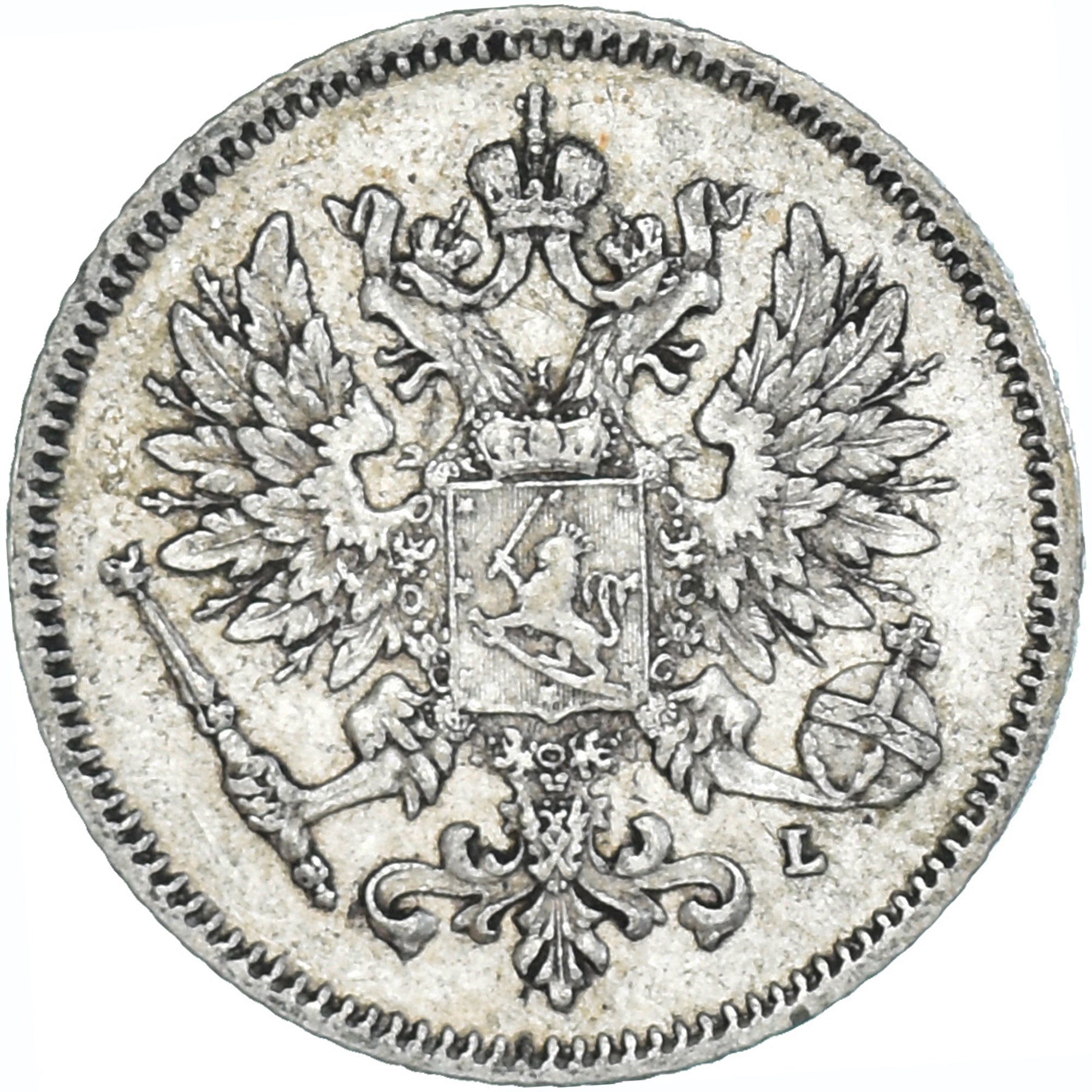 Moneda, Finlandia, Nicholas II, 25 Penniä, 1909, Helsinki, BC+, Plata, KM:6.2