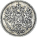 Moneta, Finlandia, Nicholas II, 25 Penniä, 1909, Helsinki, AU(50-53), Srebro