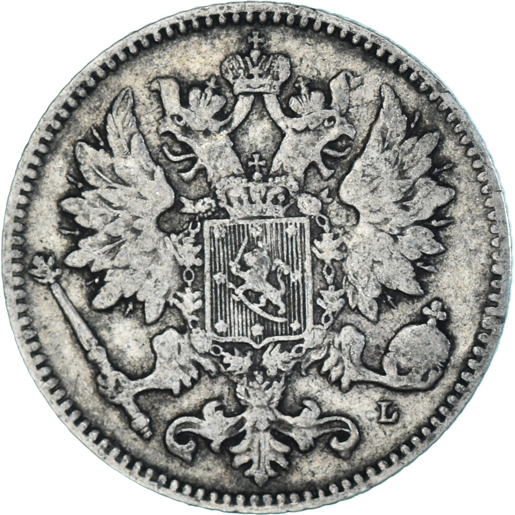 Moeda, Finlândia, Nicholas II, 25 Penniä, 1901, Helsinki, VF(30-35), Prata
