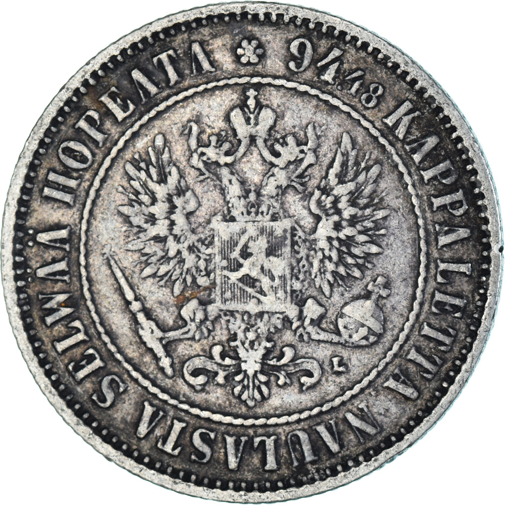 Münze, Finnland, Alexander III, Markka, 1893, Helsinki, SS, Silber, KM:3.2