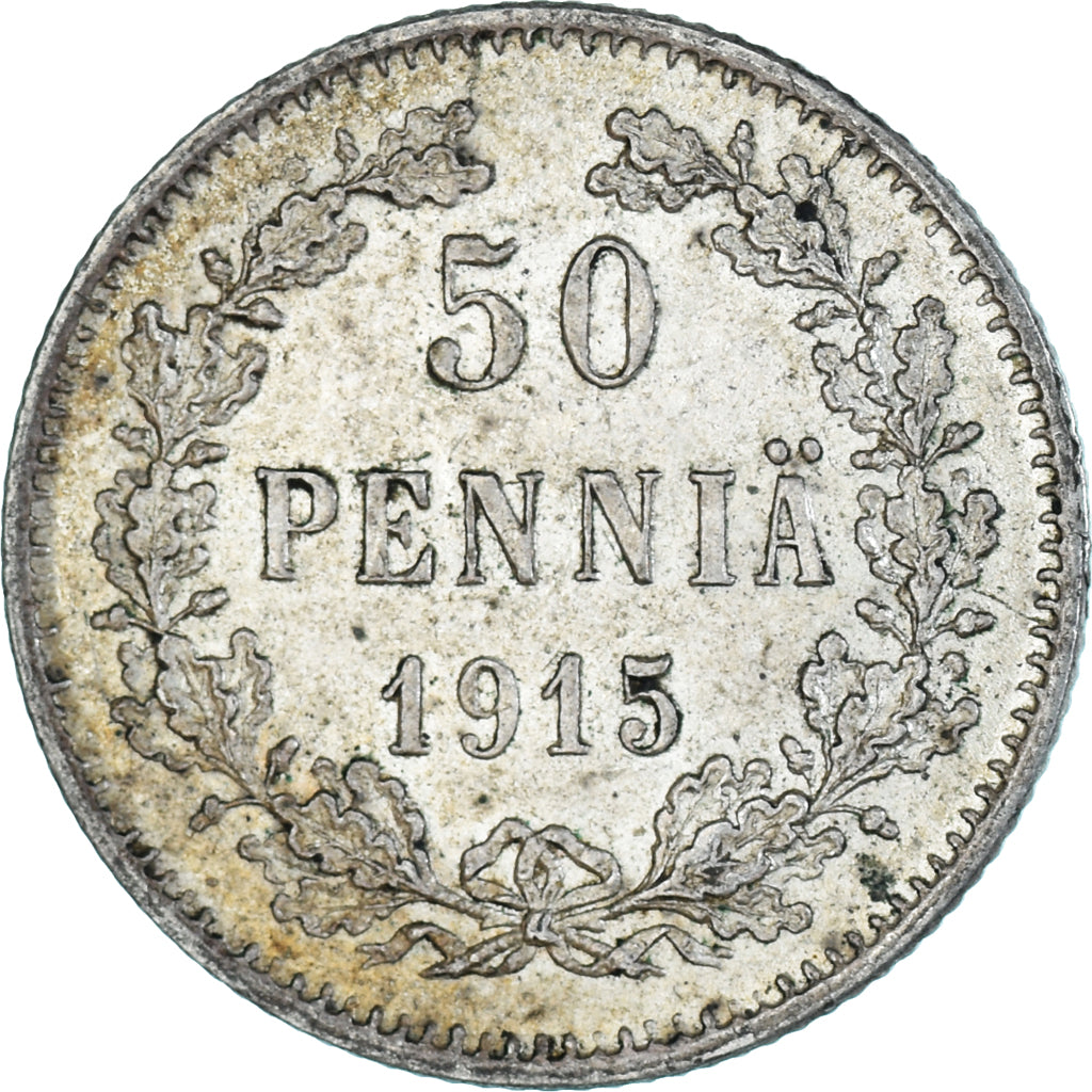 Münze, Finnland, Nicholas II, 50 Penniä, 1915, Helsinki, VZ, Silber, KM:2.2