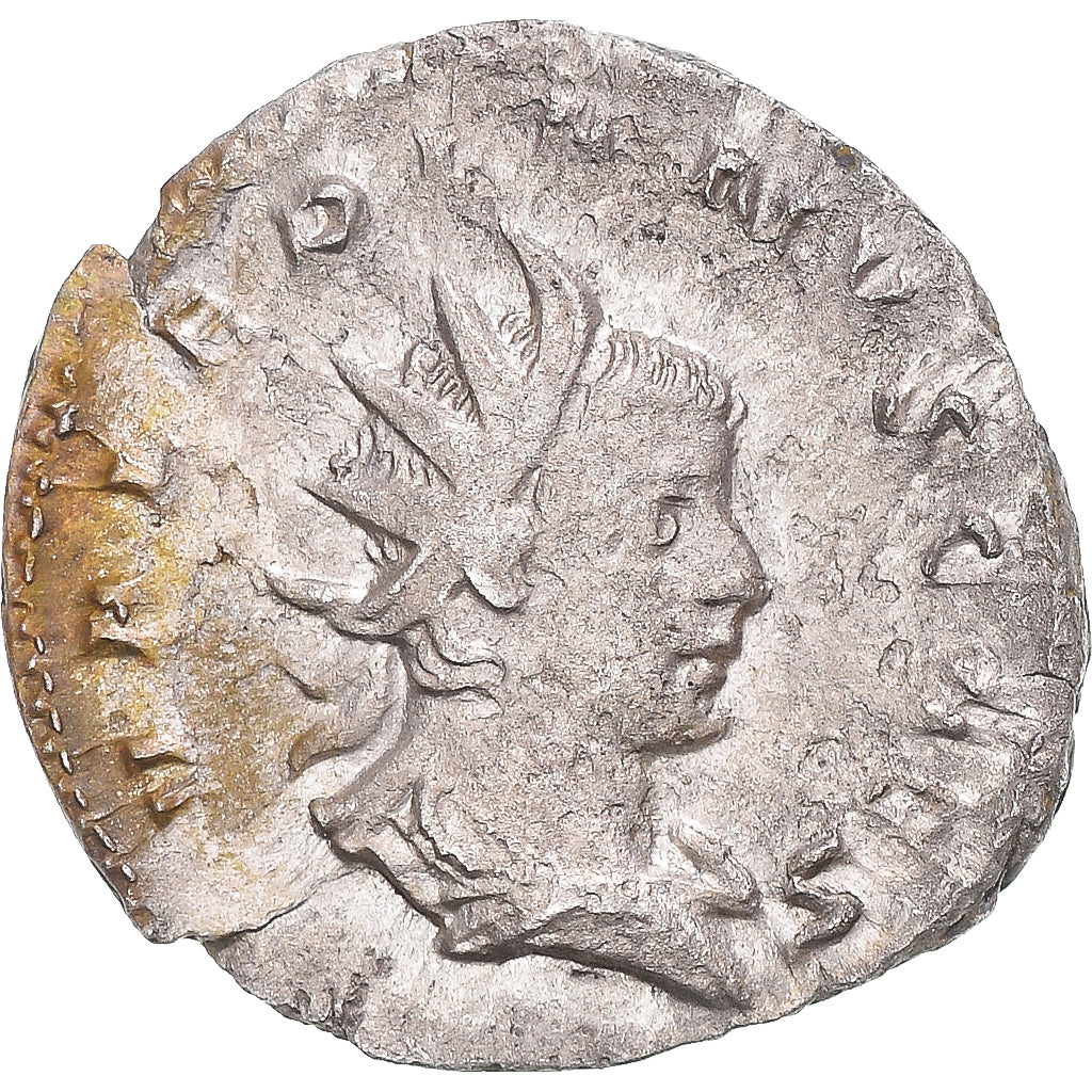 Moneda, Valerian II, Antoninianus, 255, Lugdunum, BC+, Vellón, RIC:3