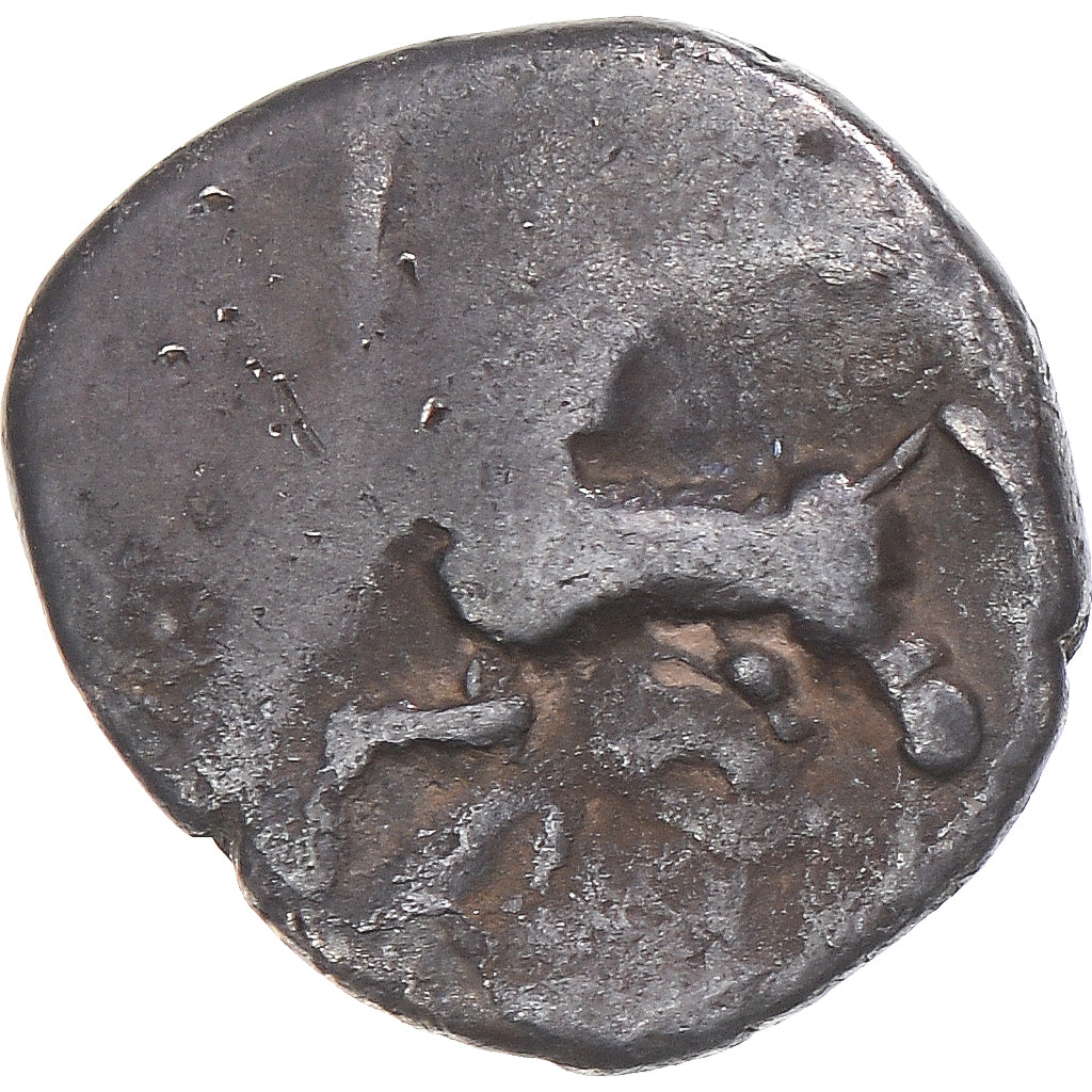 Moeda, Denier à la tête casquée, 70-50 BC, VF(30-35), Prata, Latour:5252