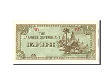 Burma, 1/2 Rupee, 1942, KM:13b, Undated, UNC(65-70)