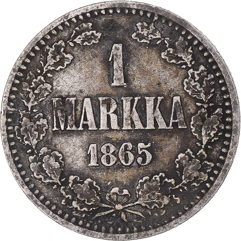 Coin, Finland, Alexander II, Markka, 1865, Helsinki, EF(40-45), Silver, KM:3.1