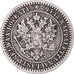 Moeda, Finlândia, Alexander II, Markka, 1865, Helsinki, F(12-15), Prata, KM:3.1