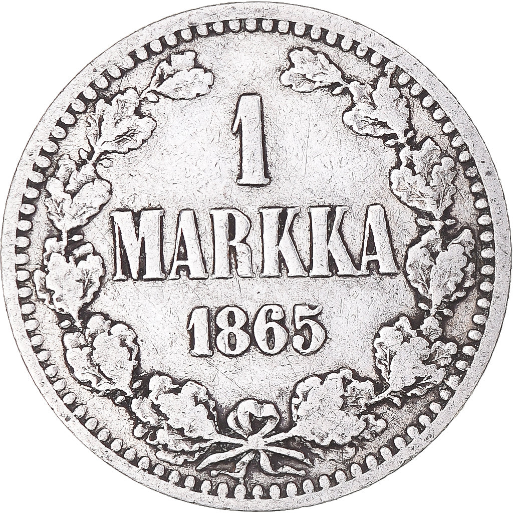 Monnaie, Finlande, Alexander II, Markka, 1865, Helsinki, TB, Argent, KM:3.1