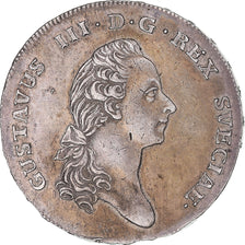 Moneta, Szwecja, Gustaf III, Riksdaler, 1776, Stockholm, AU(55-58), Srebro