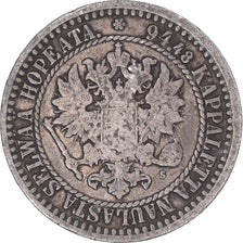 Coin, Finland, Alexander II, Markka, 1866, Helsinki, VF(20-25), Silver, KM:3.1